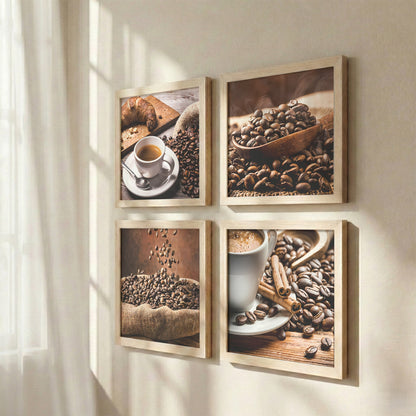 Rustic Coffee Wall Art Set of 4
