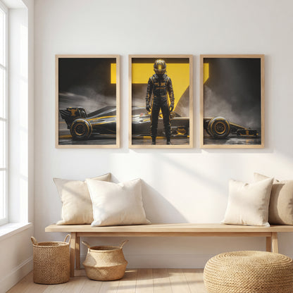 Track Warrior Wall Art Set of 3
