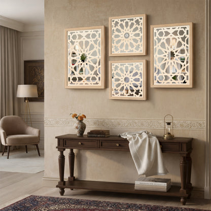 Geometric Pattern Wall Mirror Set of 4