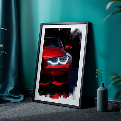Neon Drift Car Wall Frame Set