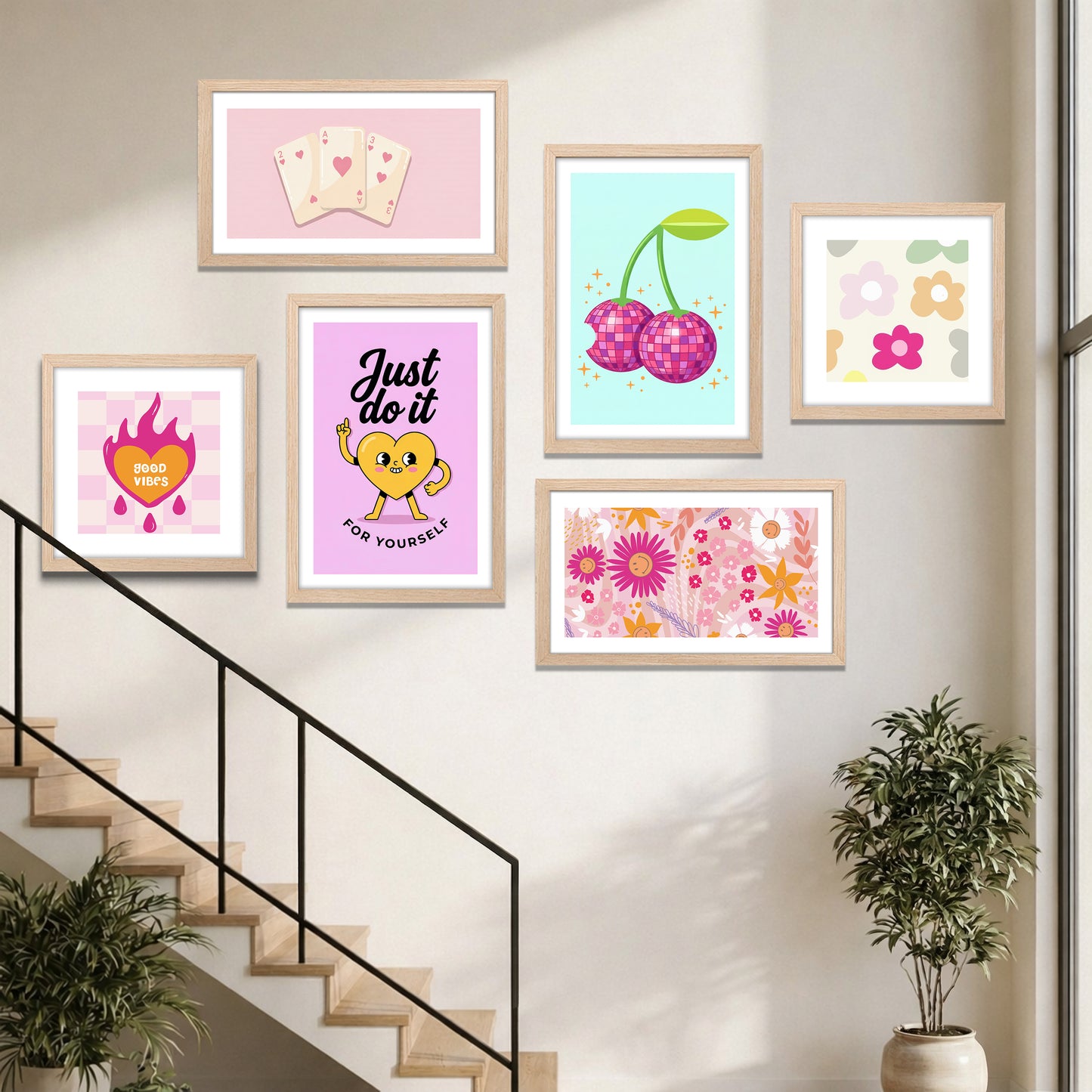 Cherry Pop Wall Set of 6