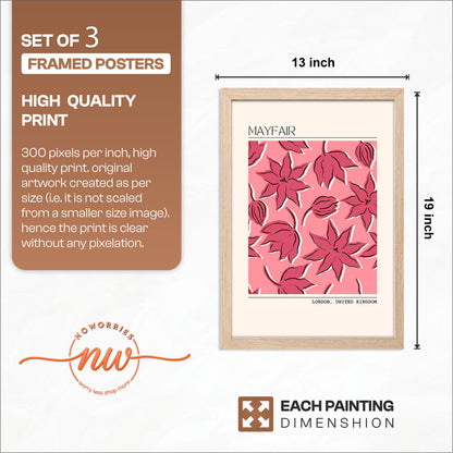 Pink Chic Wall Art Frames Set of 3