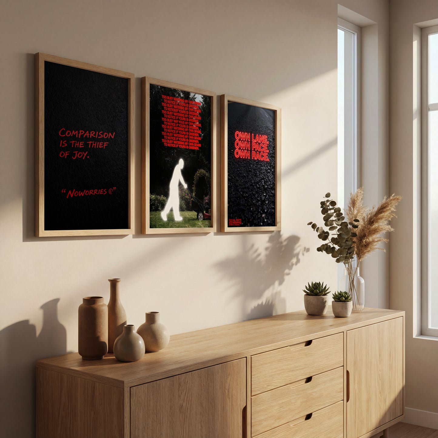 Motivational Quote Wall Art Set of 3