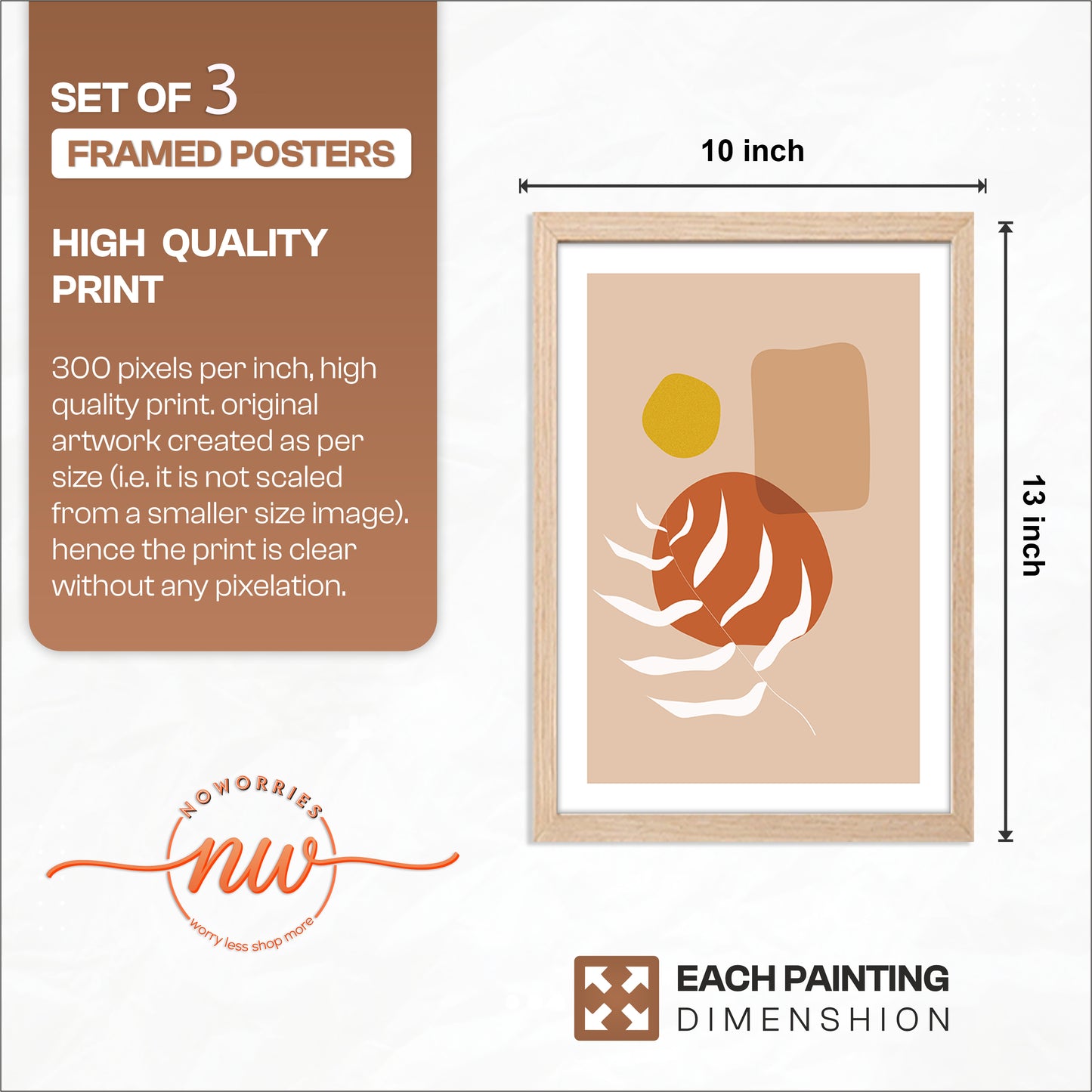 Contemporary Abstract Wall Art Set of 3