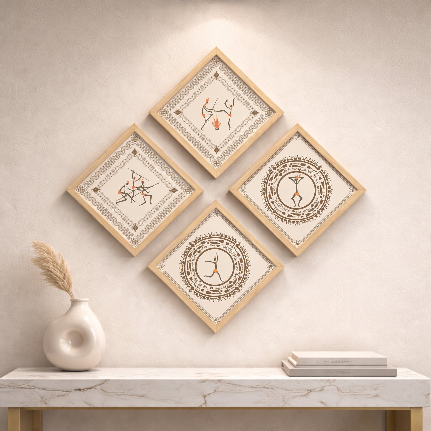 Warli Heritage Wall Art Set of 4