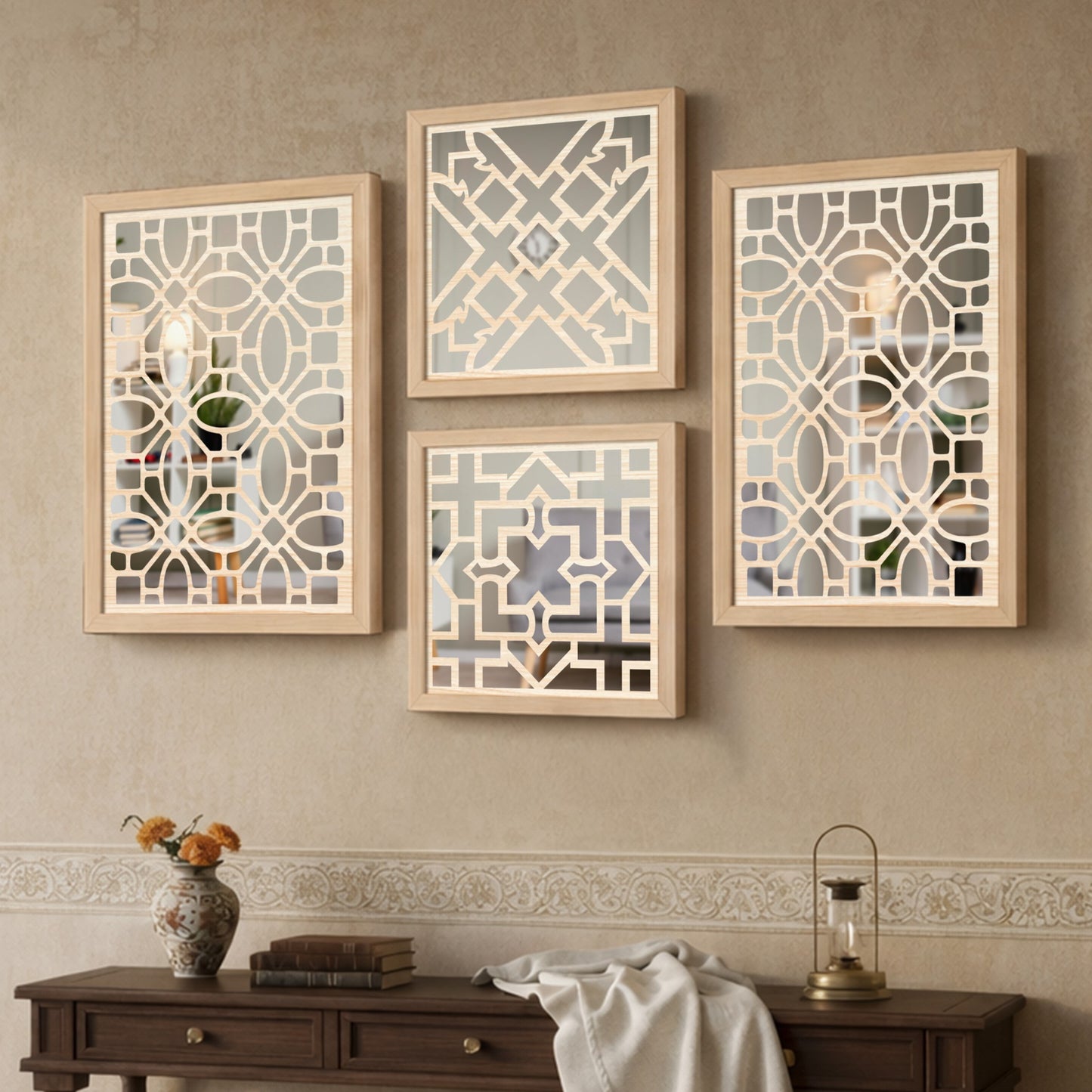 Ornate Mirror Art Set of 4