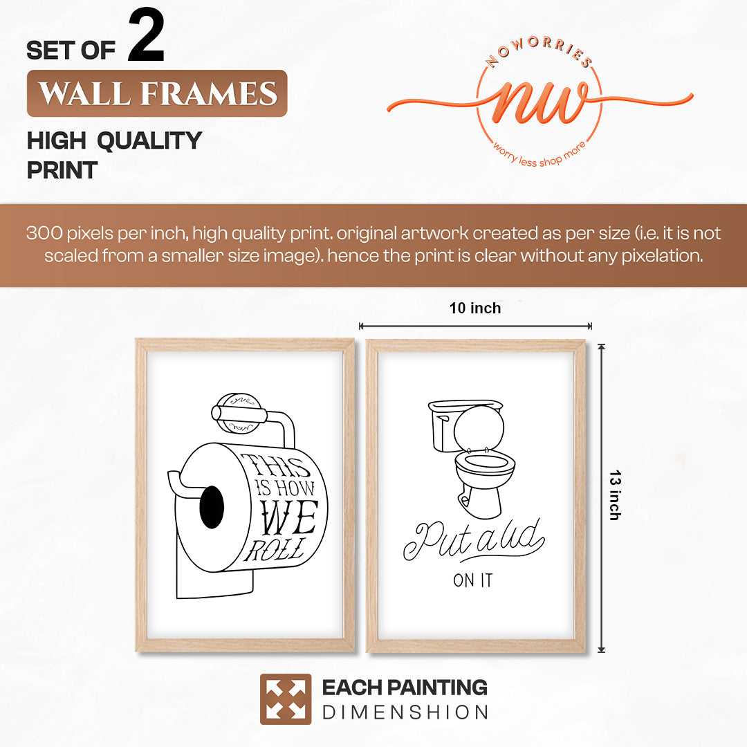 This Is How We Roll Toilet Humor Frame Set of 2