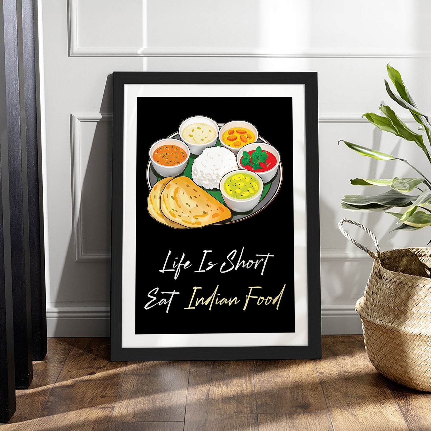 Indian Food Lover Wall Frame Set of 1