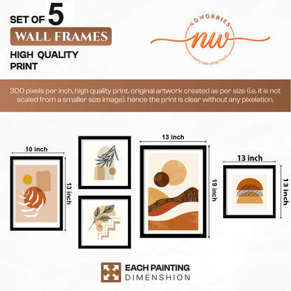 Modern Desert Wall Decor Set of 5