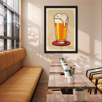 Beer Glass Illustration Frame Set of 1