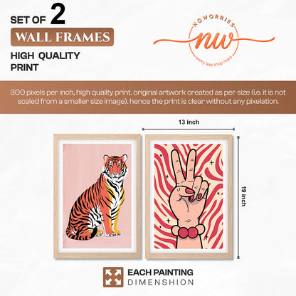 Peace & Power Modern Pop Art Wall Art Set of 2
