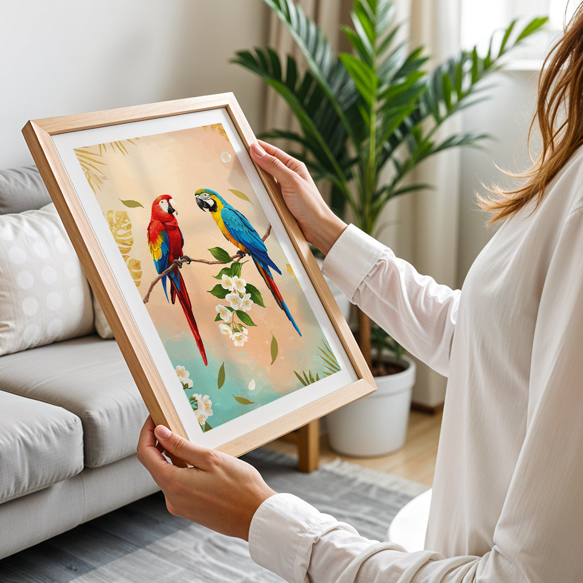 Tropical Parrot Duo Wall Frame