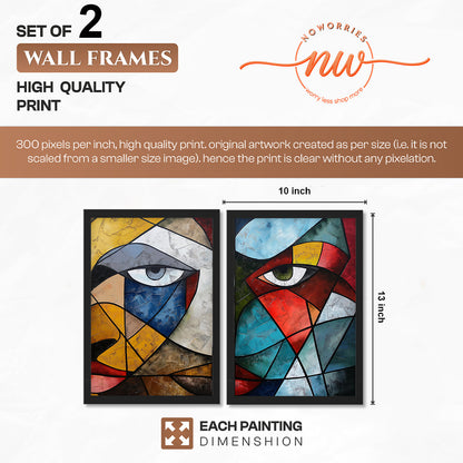 Cubist Eye Wall Art Set of 2