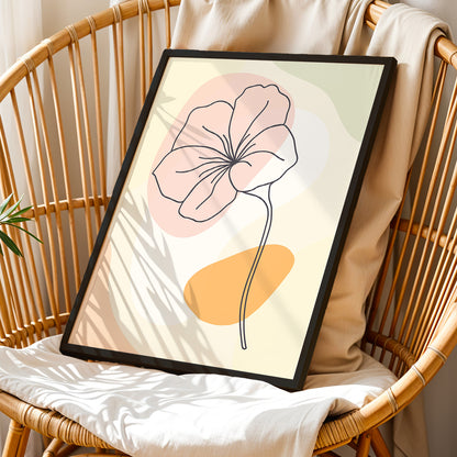 Minimalist Floral Line Art Wall Frame