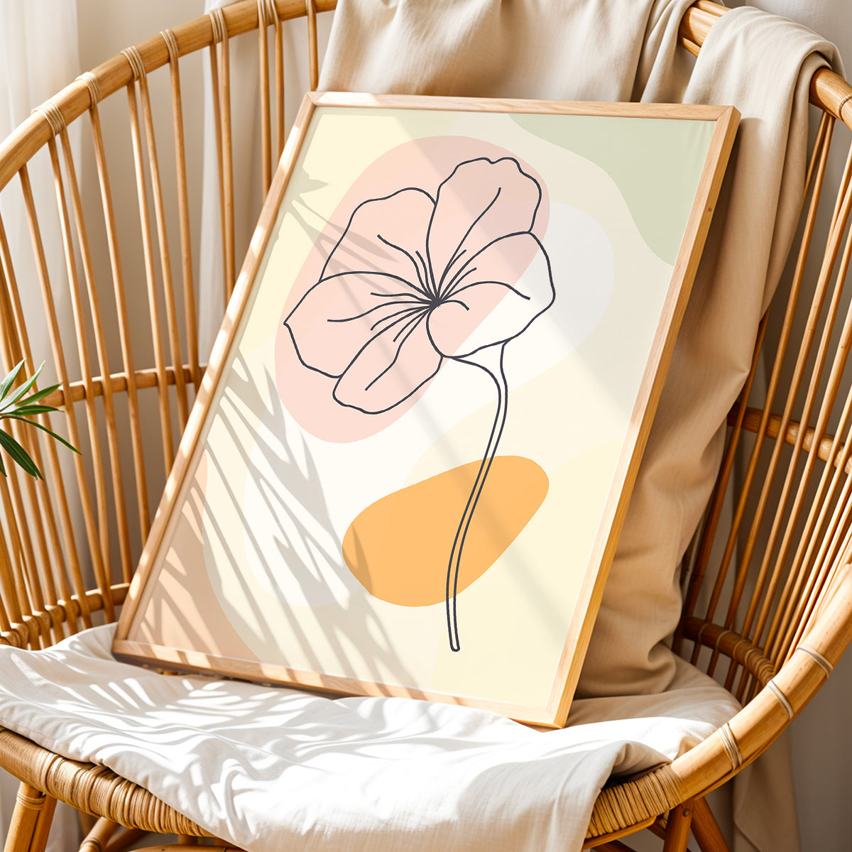 Minimalist Floral Line Art Wall Frame