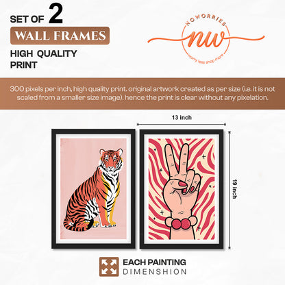 Peace & Power Modern Pop Art Wall Art Set of 2