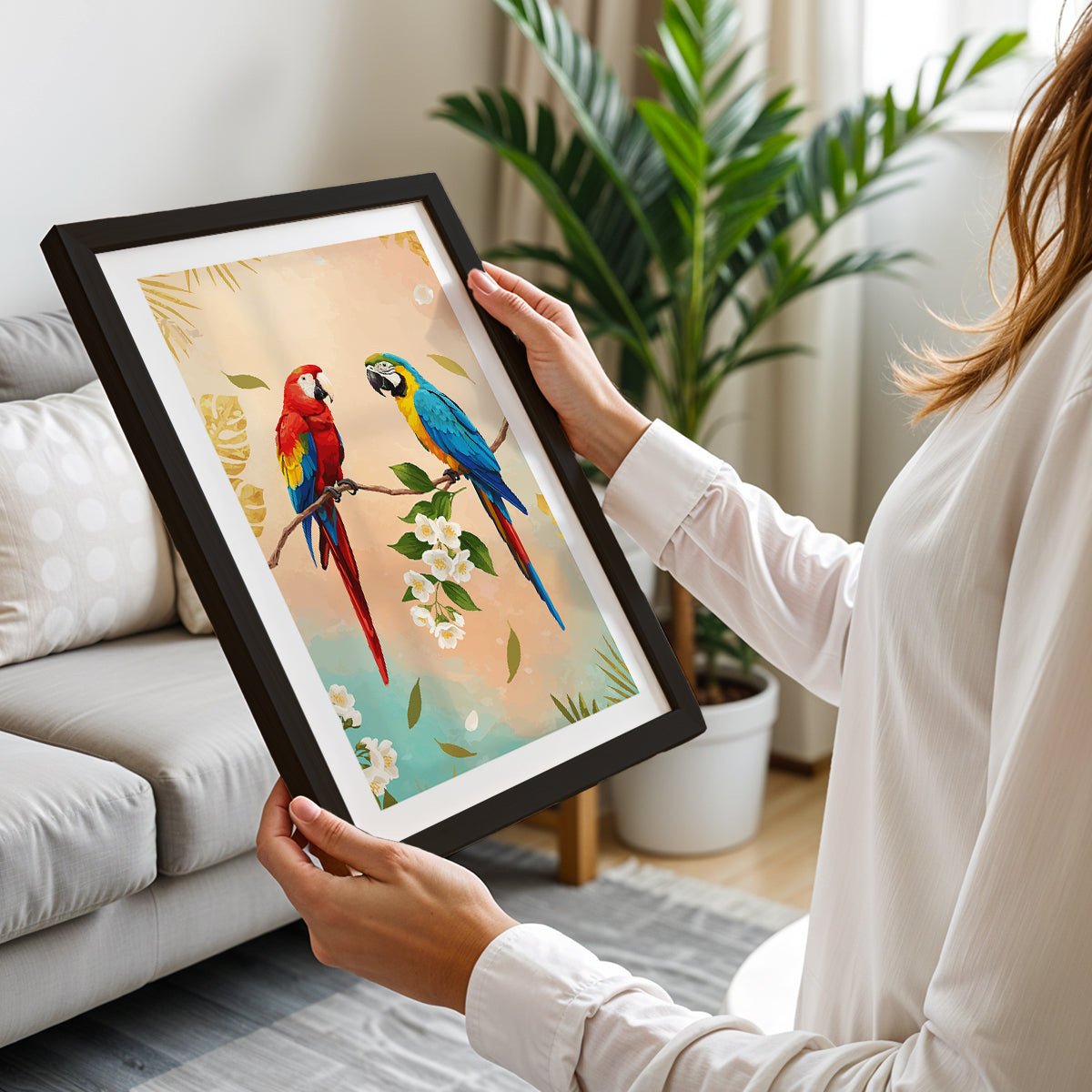 Tropical Parrot Duo Wall Frame