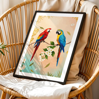 Tropical Parrot Duo Wall Frame