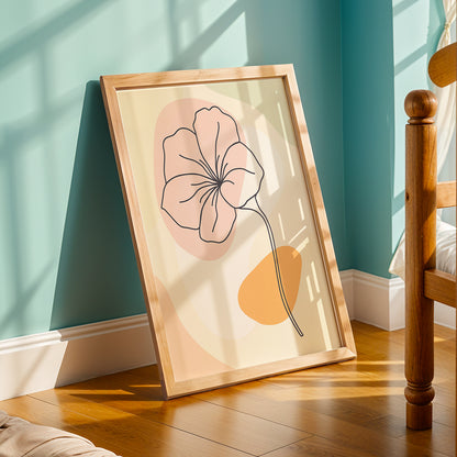 Minimalist Floral Line Art Wall Frame