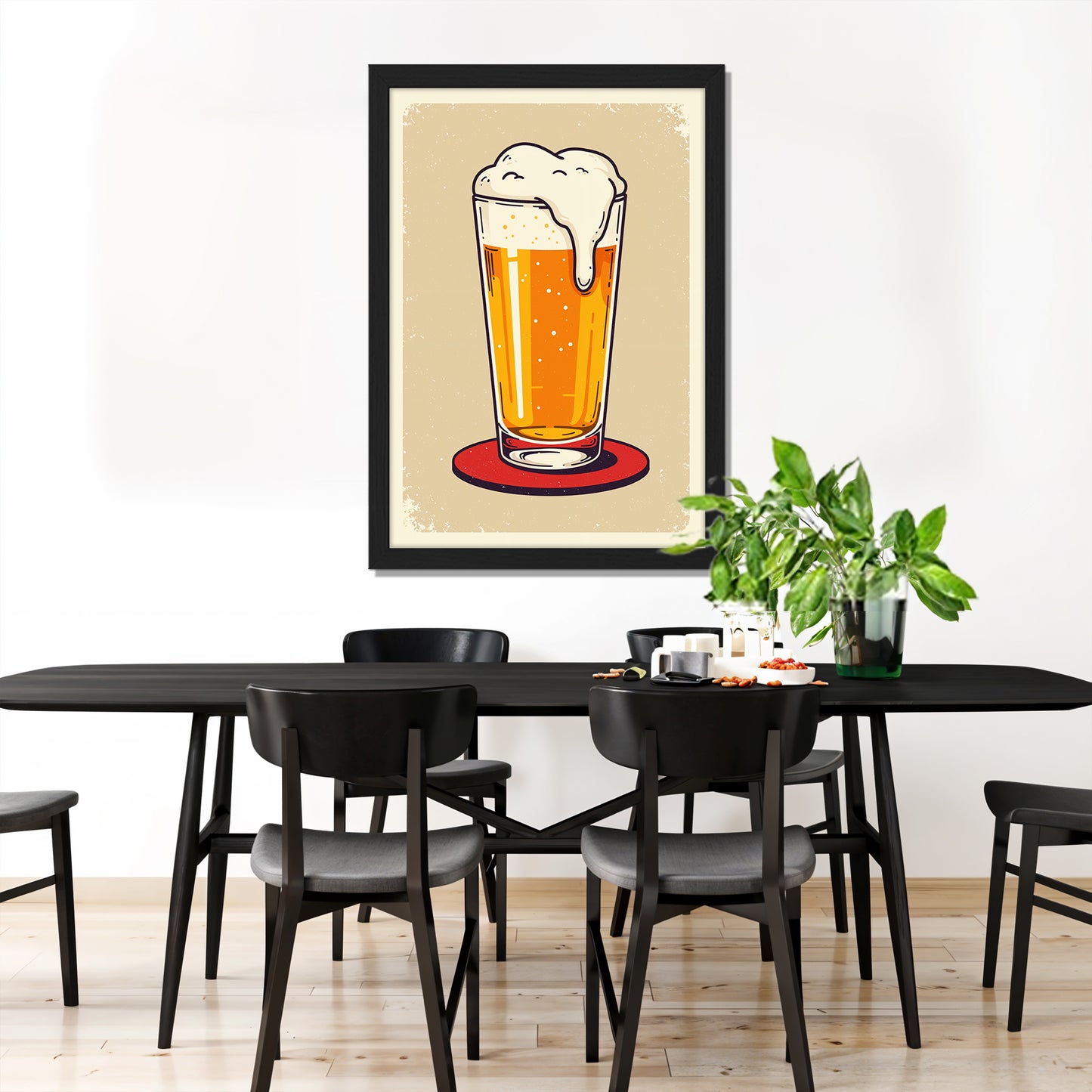 Beer Glass Illustration Frame Set of 1