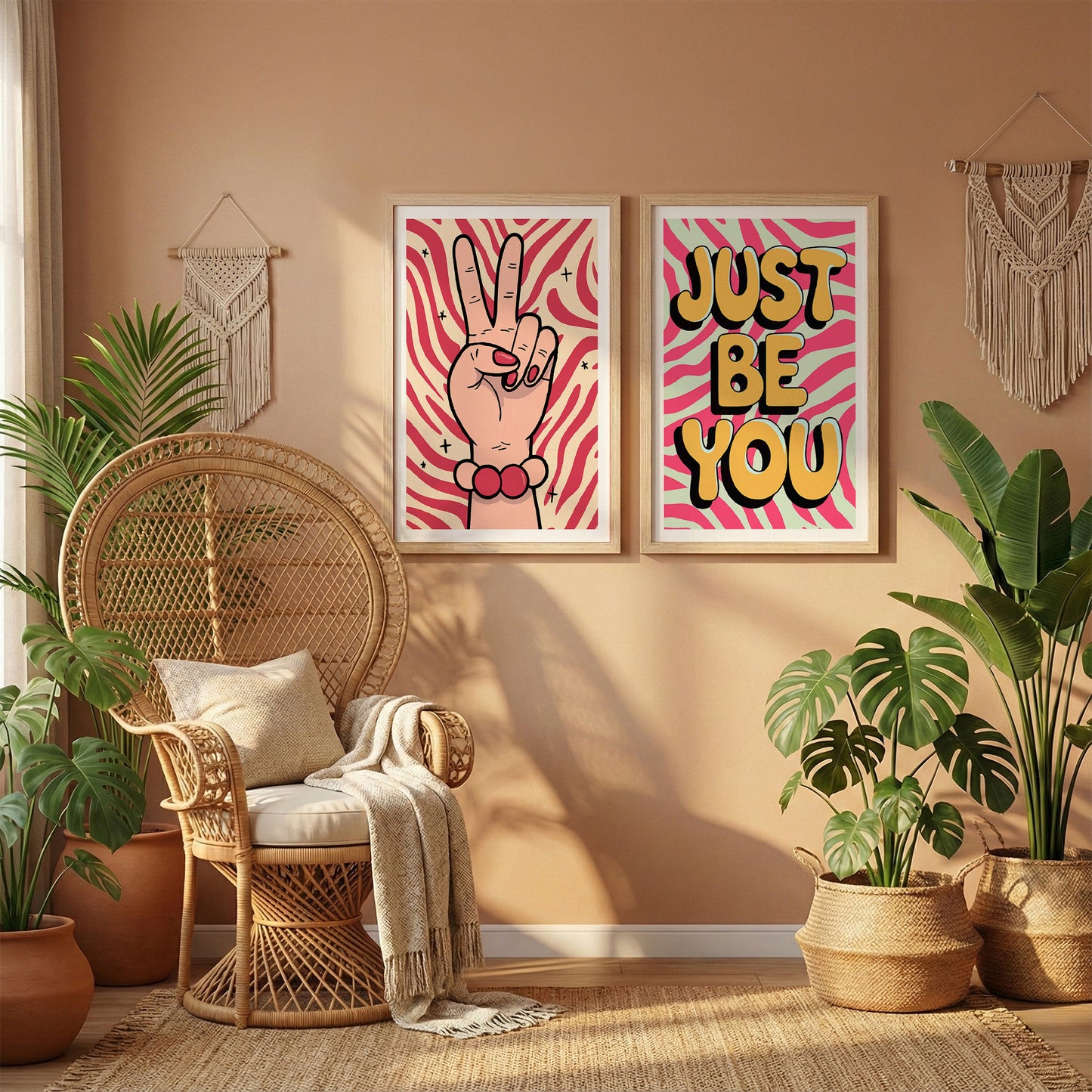 Just Be You Positive Vibes Wall Art Set of 2