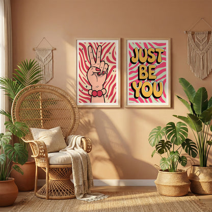 Just Be You Positive Vibes Wall Art Set of 2