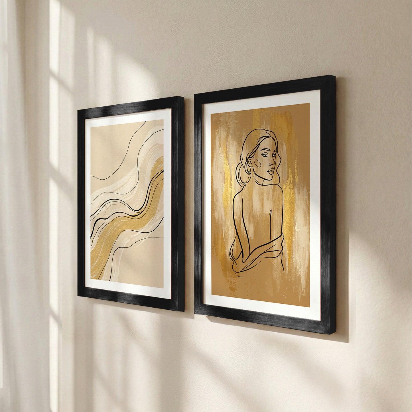 Boho Line Art Framed Set