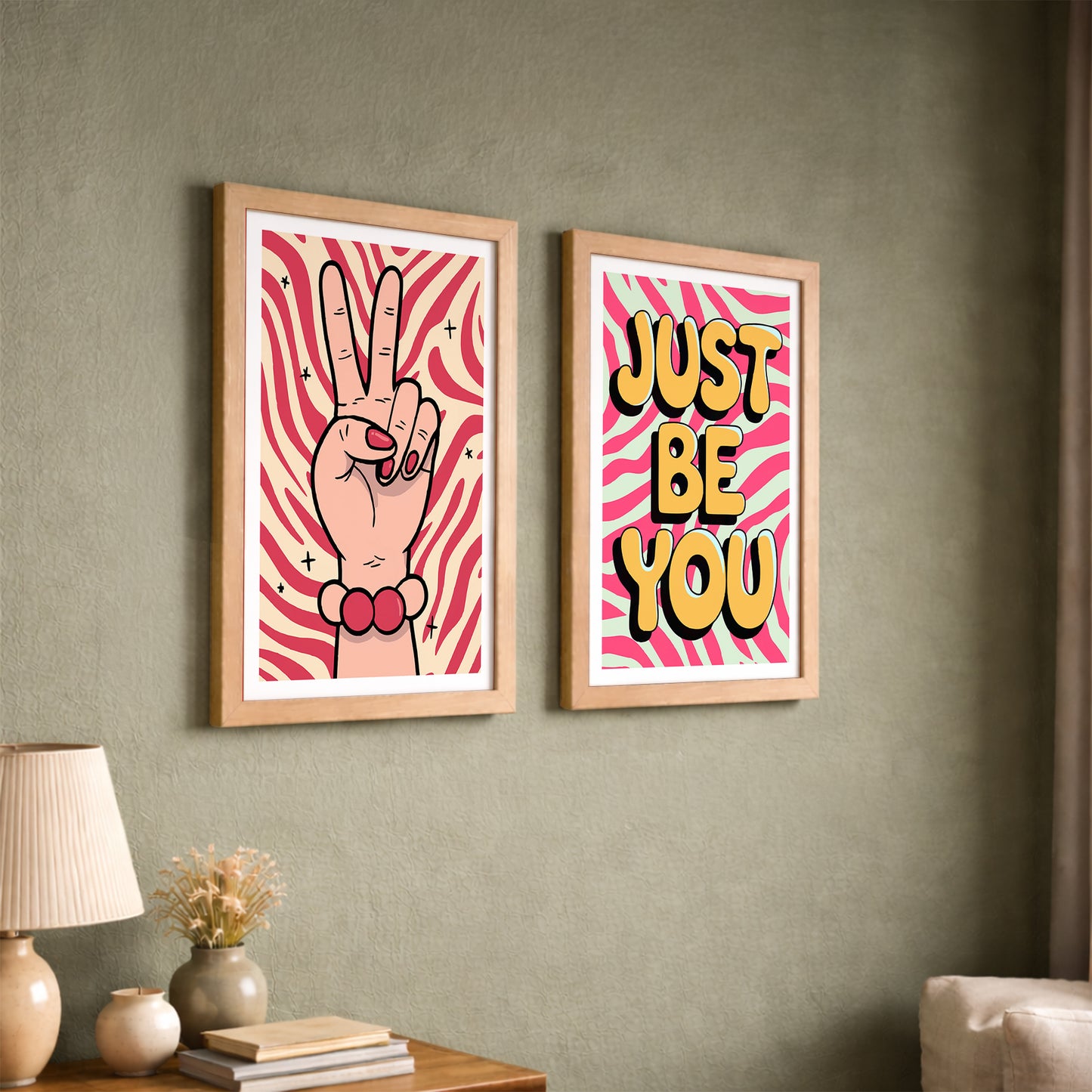 Just Be You Positive Vibes Wall Art Set of 2
