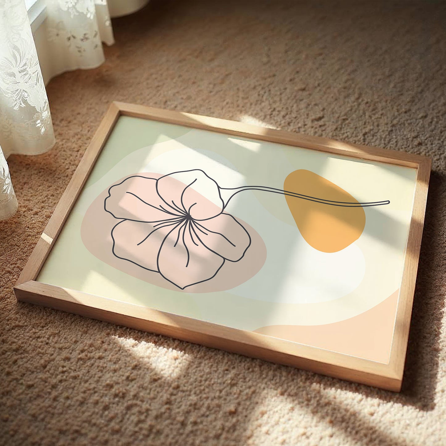Minimalist Floral Line Art Wall Frame