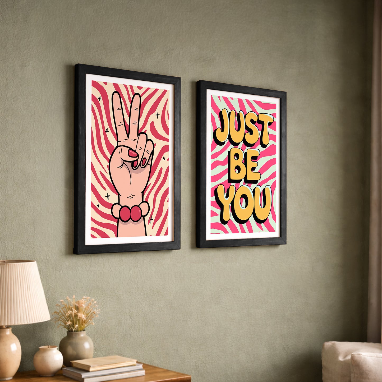 Just Be You Positive Vibes Wall Art Set of 2