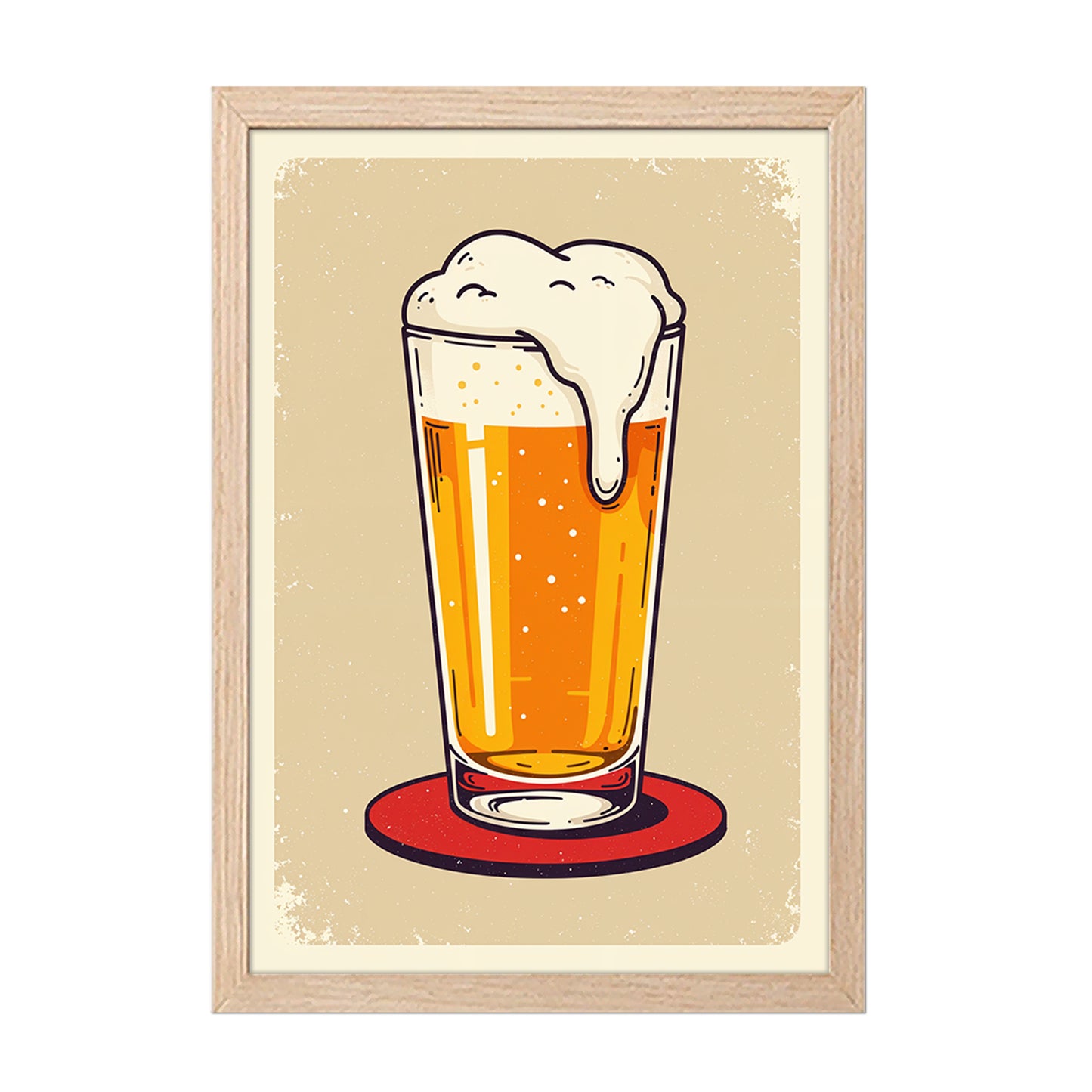 Beer Glass Illustration Frame Set of 1