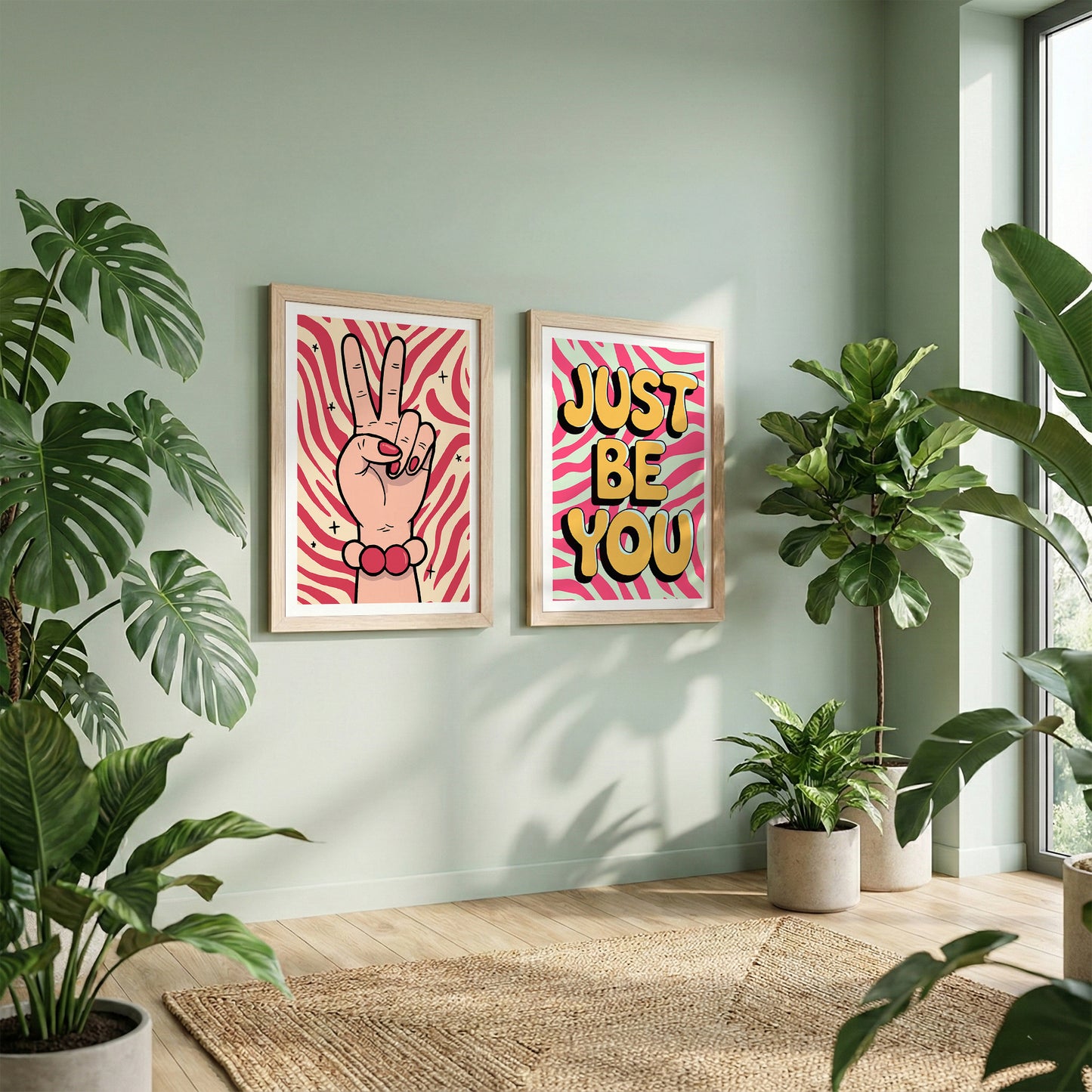 Just Be You Positive Vibes Wall Art Set of 2