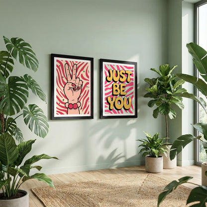 Just Be You Positive Vibes Wall Art Set of 2