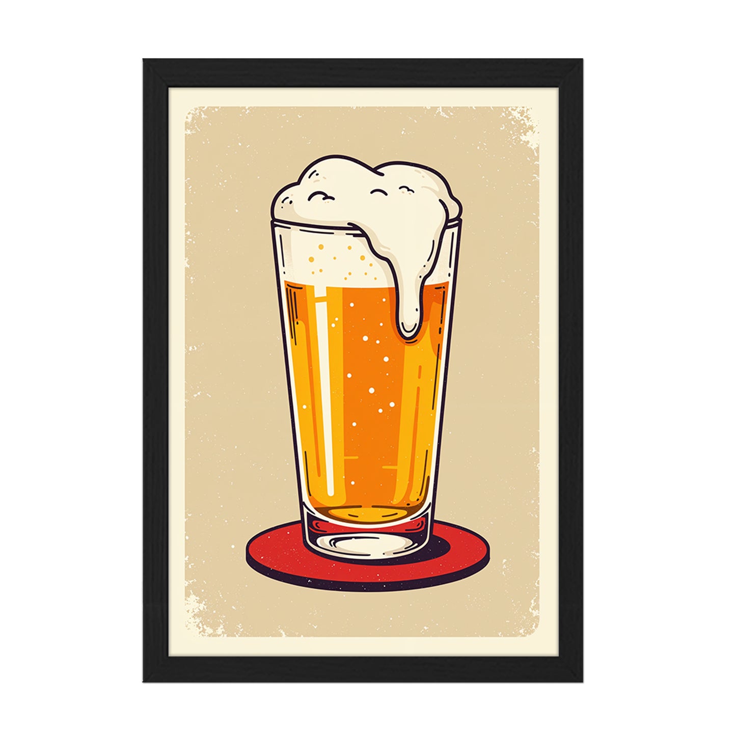 Beer Glass Illustration Frame Set of 1
