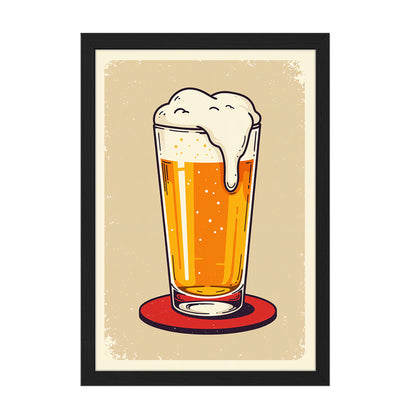 Beer Glass Illustration Frame Set of 1