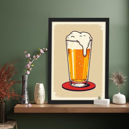 Beer Glass Illustration Frame Set of 1