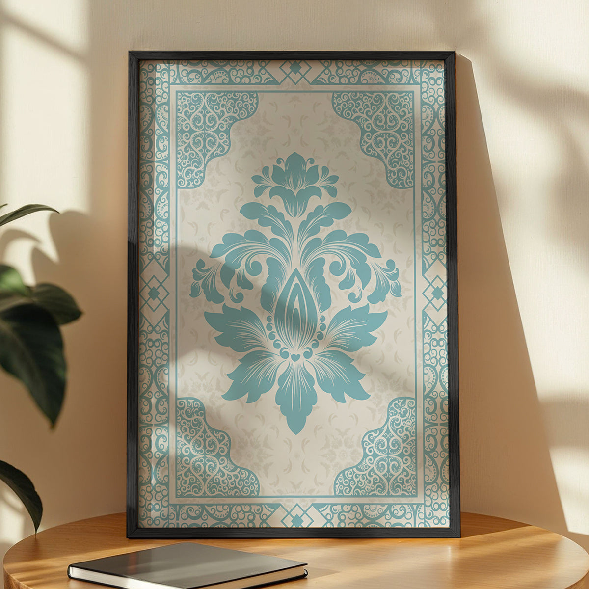 Blue Ornamental Pattern Frame