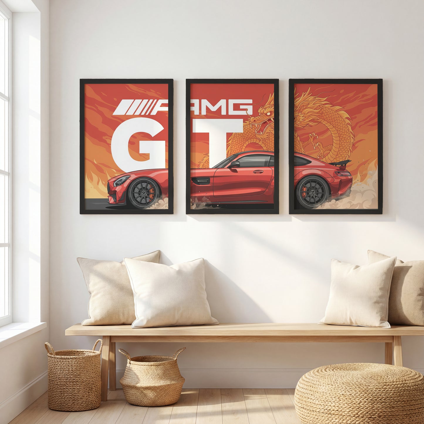 AMG GT Dragon Wall Frame Set of 3