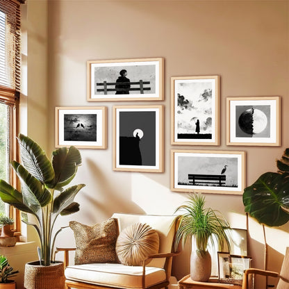 Black & White Minimal Wall Art Set of 6