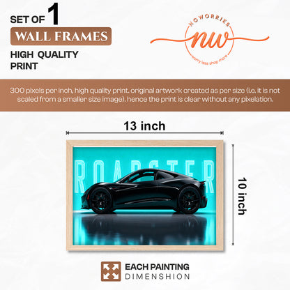 Tesla Roadster Neon Edition Wall Frame