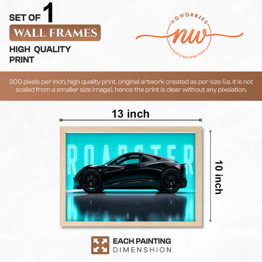 Tesla Roadster Neon Edition Wall Frame