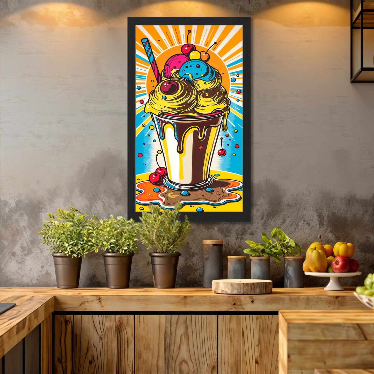 Colorful Ice Cream Shake Art