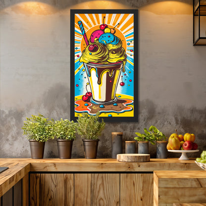 Colorful Ice Cream Shake Art