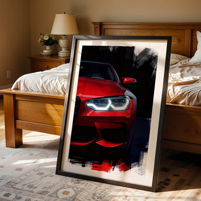 Neon Drift Car Wall Frame Set