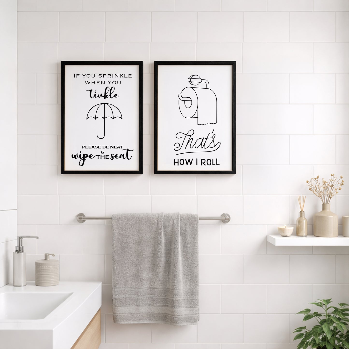 Flush It Good Bathroom Wall Decor Set of 2