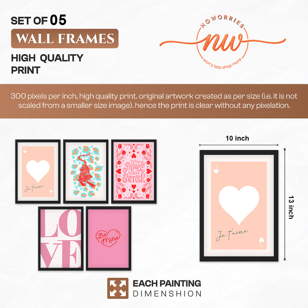 Love-Themed Wall Art Set of 5