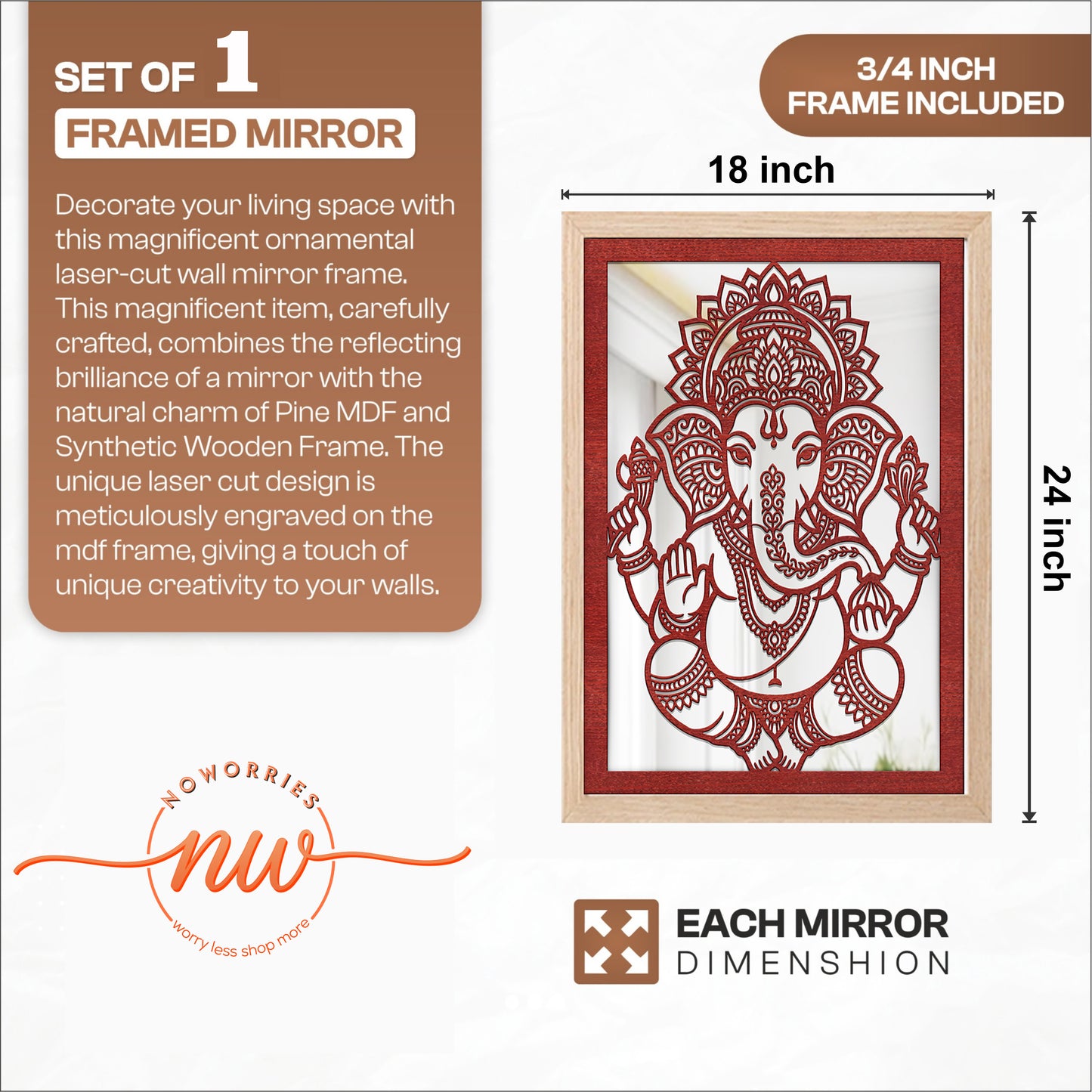 Vighnaharta Ganesha Lasser wall Art