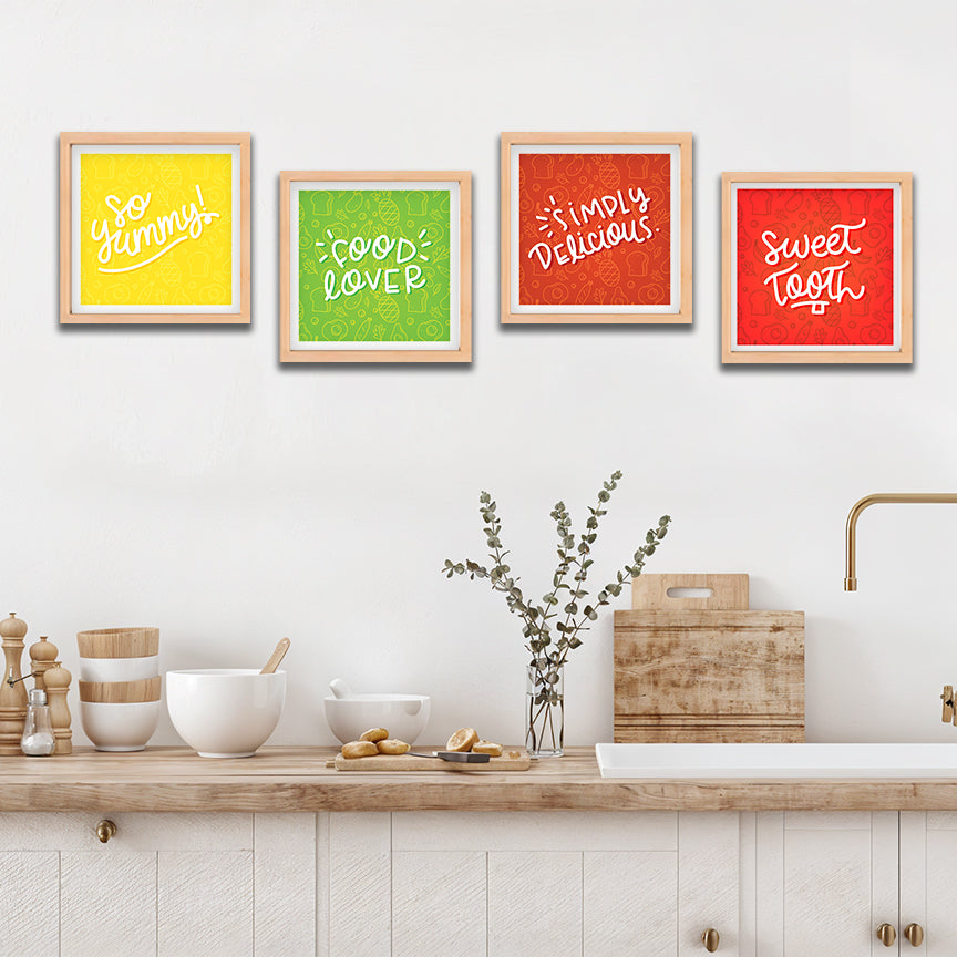 Colorful Kitchen Quote Wall Art Set