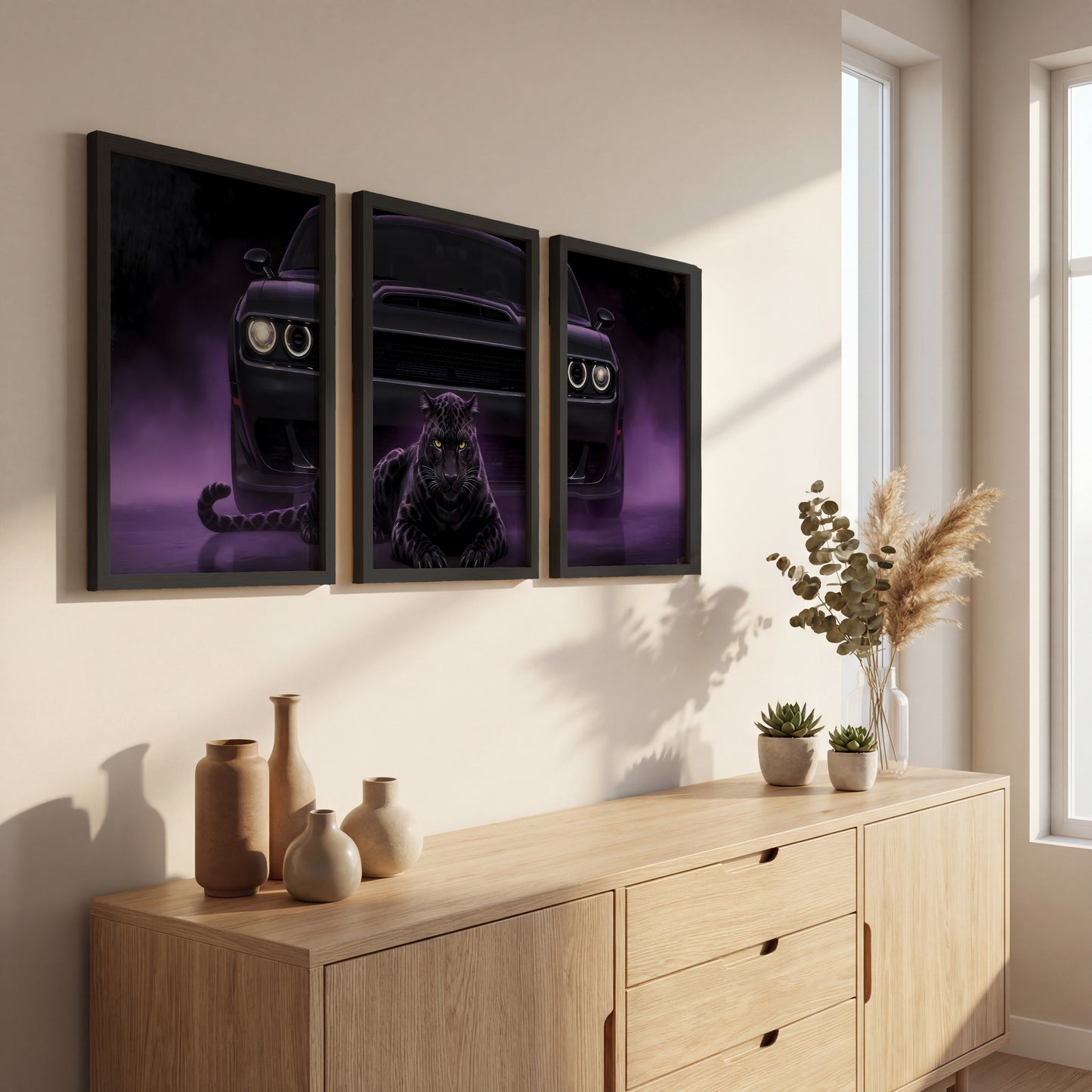 Midnight Beast Charger Wall Frame Set of 3