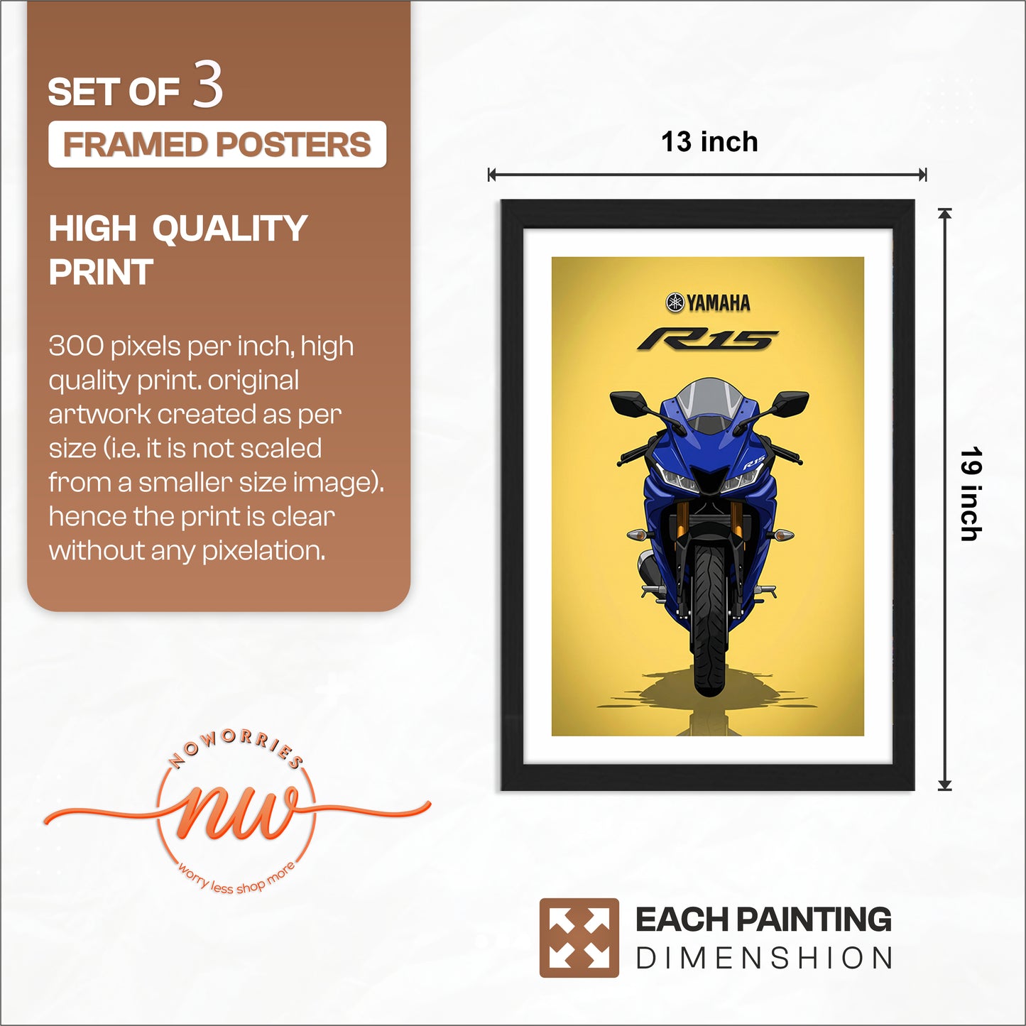 Sport Bike Wall Art Trio